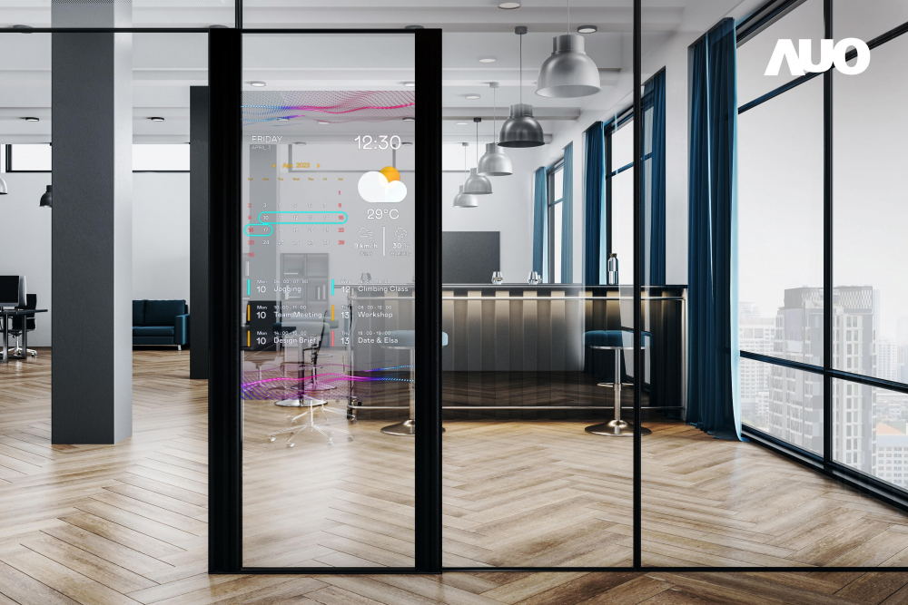 60吋Micro LED透明窗屏显示器，可依需求调整并延伸应用于不同场域，包括汽车侧窗或家庭玄关、智慧橱窗、商业展示等面向，提供丰富的信息娱乐内容