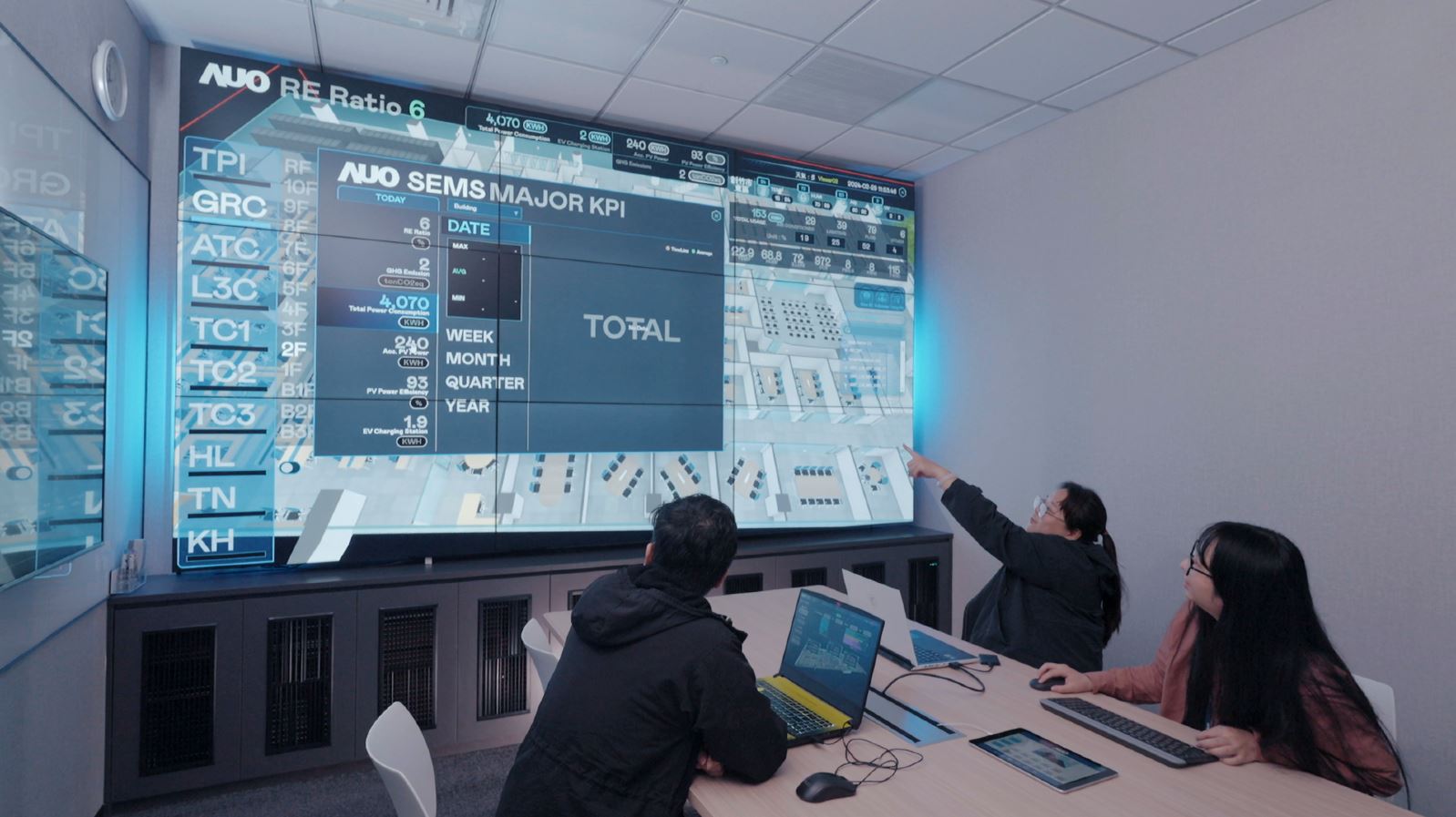 友達宇沛提供的「淨零智慧建築解決方案」，可即時跨區域、跨場域將所有設備運轉、環境監控指標等相關資訊彙整呈現，讓企業精準掌握碳管理，實現淨零碳排的目標。