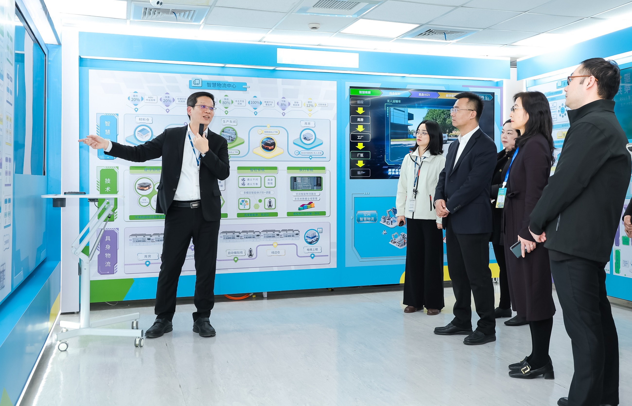 jinnian金年会苏州展示&rdquo;智能体&rdquo;在工业场景的深度应用，与&rdquo;具身智能&rdquo;在生产场景的创新整合，全面升级生产与管理流程，构建全链路智能制造体系，打造柔性自主工厂