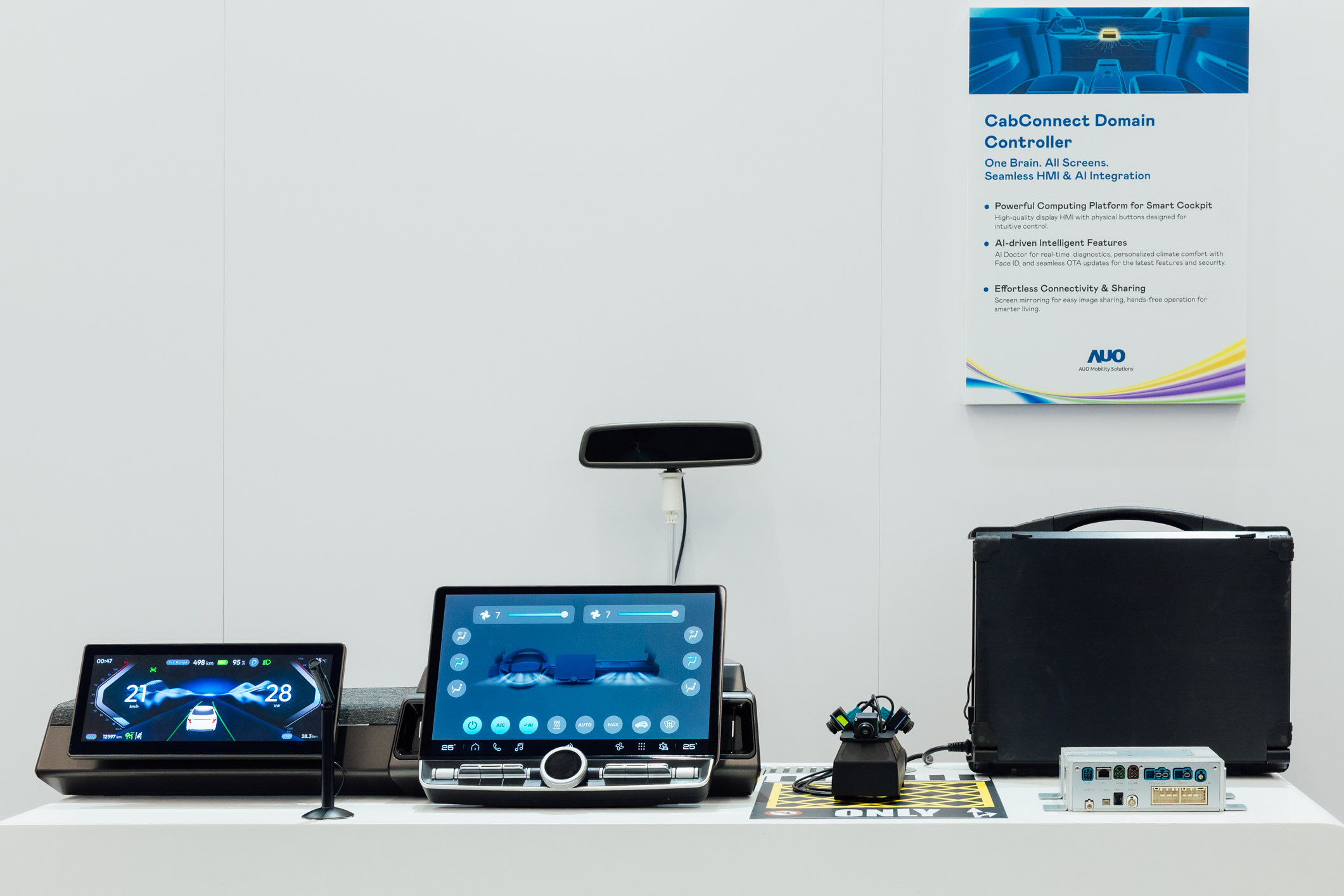 The smart cockpit domain control platform supports the CabConnect Domain Controller (CDC), zonal architecture, and integrates AI computing modules. It enables simultaneous control of multiple in-vehicle displays, sensors, and devices. By integrating real-time AI diagnostics, climate control, and facial recognition, the platform provides personalized cabin adjustment that enhances both safety and comfort.